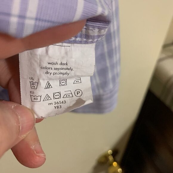 Calvin Klein Slim Fit Light Blue White Striped Button-Down Dress Shirt. Size XL - Picture 5 of 8